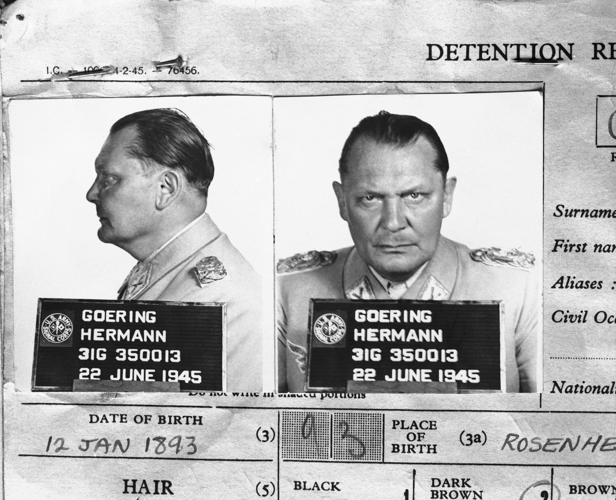 Карты геринга. Геринг на Нюрнбергском процессе.