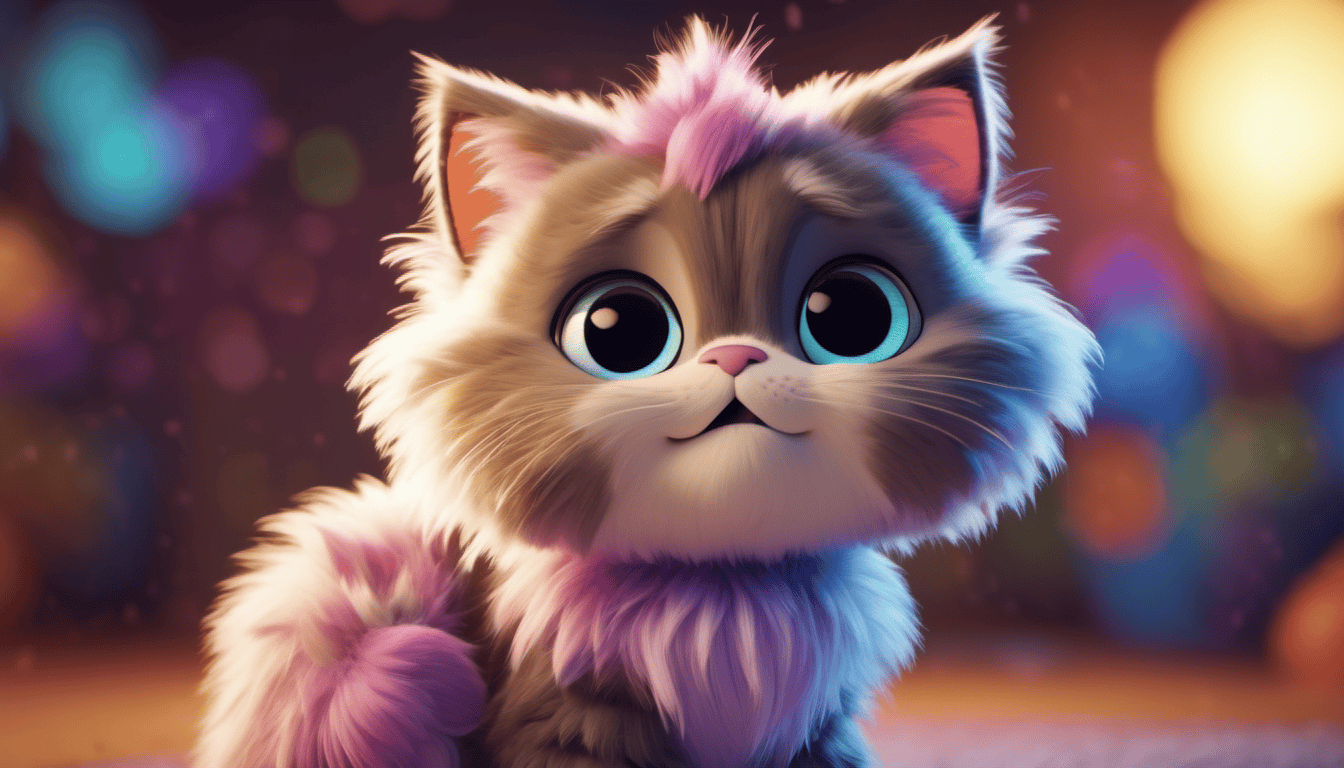 Cartoon fluffy cat 2