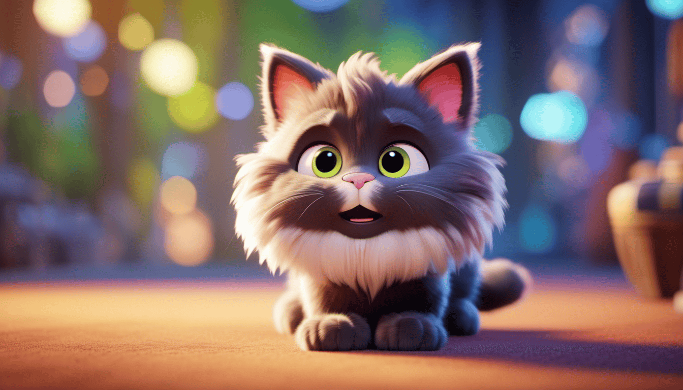 Cartoon fluffy cat 3