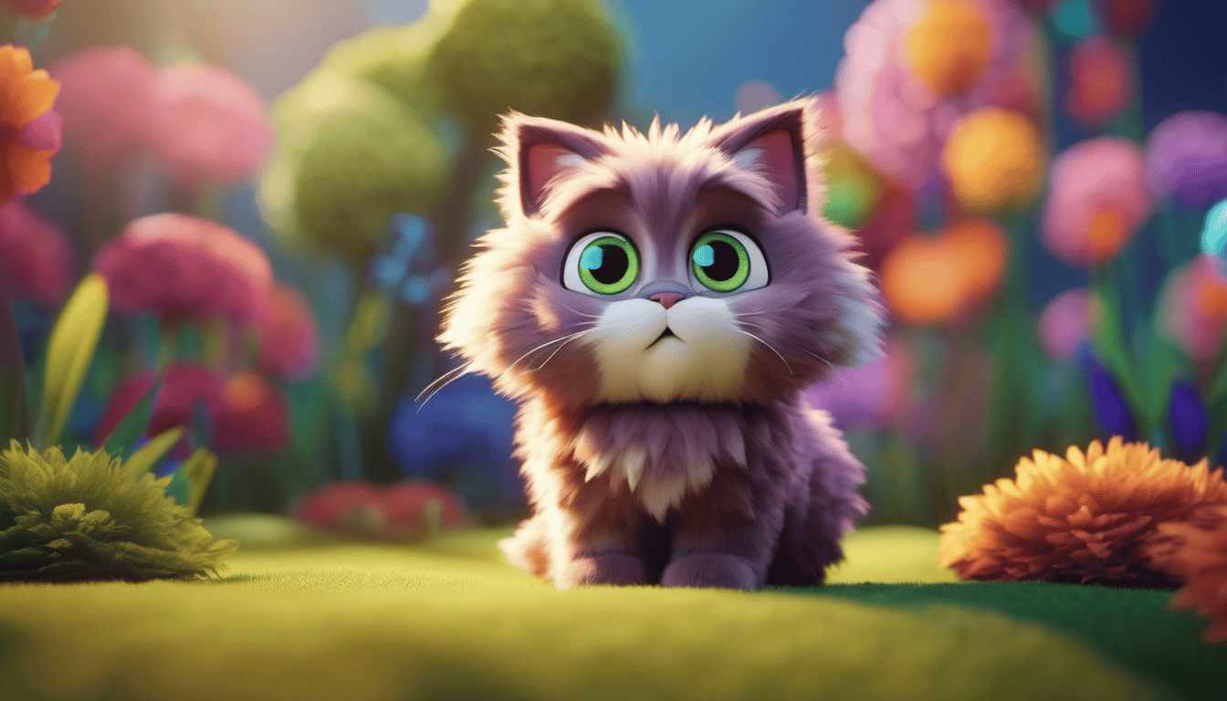 Cartoon fluffy cat 4