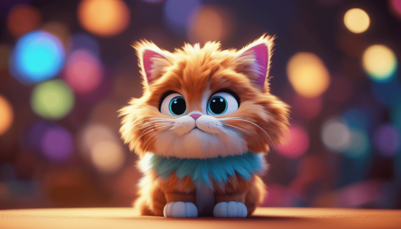 Cartoon fluffy cat 5